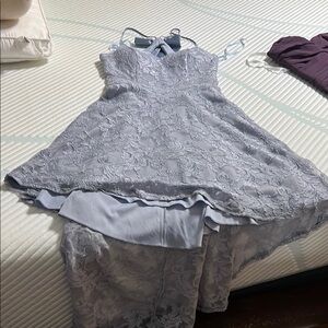 Elegant Lace Women’s Dress in Light Blue